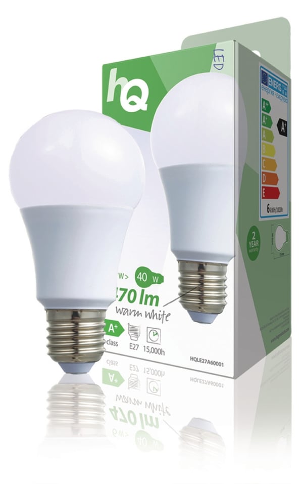 HQ Hqle27a60001 LED-pære A60 E27 6,5 W 470 Lm 2 700 K HQ Hqle27a60001 LED-pære A60 E27 6,5 W 470 Lm 2 700 K