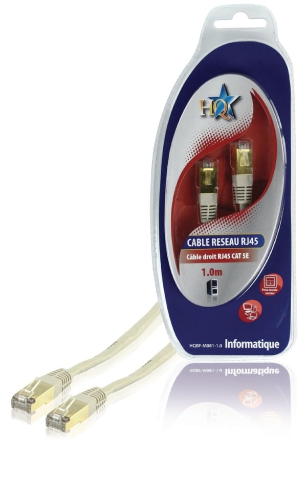 HQ HQBF-M081-1.0 Cat5e UTP Netværkskabel Rj45 (8/8) Han - Rj45 (8/8) Han 1.00 M Grå