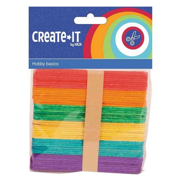 Haza Create It træispinde 50 stk. flerfarvede