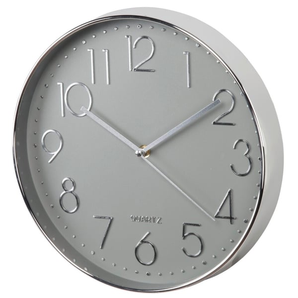Hama Väggklocka Elegance Ø 30 Cm Låg ljudnivå Silver/Grå