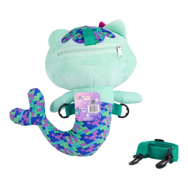 Gabbyn nukkekoti 3D-reppu pehmoinen merenneito-kissa