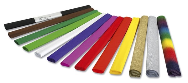 Folia FO-822134 Crepepapir 50 cm x 2,5 m Krympepapir, 10-foldet, rødt
