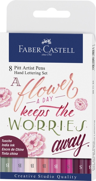 Faber Castell FC-267124 ritpenna Faber-Castell Pitt Artist Pen Bokstäverset 8x