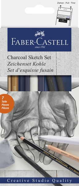 Faber Castell FC-114002 Faber-Castell 7-osainen hiilikynäsetti