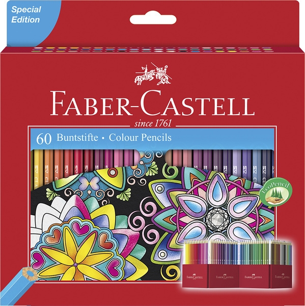 Faber Castell FC-111260 farveblyant Faber-Castell Castle sekskantet papkassette 60 dele Faber Castell FC-111260 farveblyant Faber-Castell Castle sekskantet papkassette 60 dele