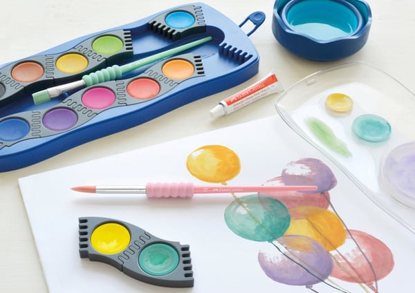 Faber Castell FC-481620 penselsæt Soft Touch 4 dele pastelfarver