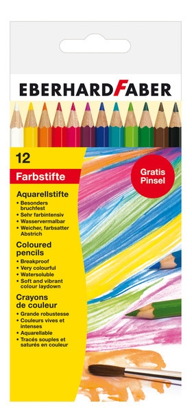 Eberhard Faber EF-516012 Akvarelblyant Papæske 12 Stk. Med Pensel Eberhard Faber EF-516012 Akvarelblyant Papæske 12 Stk. Med Pensel