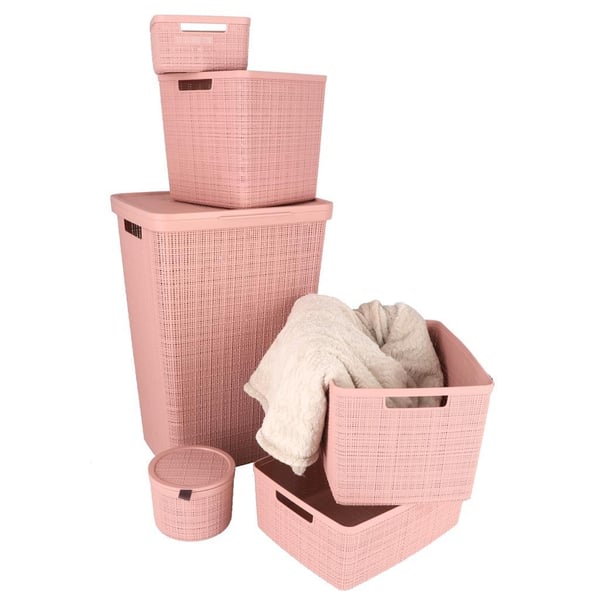 Curver Opbevaringskurv Jute Look 20L Pink
