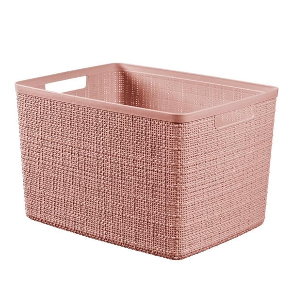 Curver Opbevaringskurv Jute Look 20L Pink