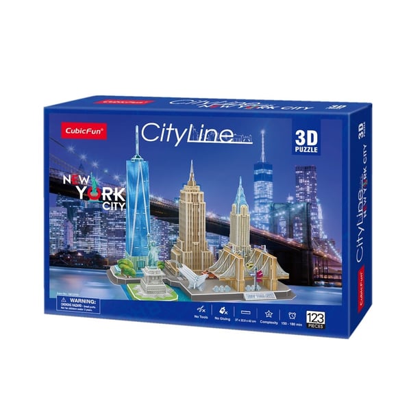 Cubic Fun City Line 3D-palapeli New York City 123 palaa