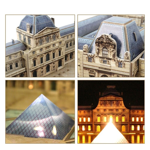 Cubic Fun 3D-palapeli Louvre + LED-valaistus 137 palaa