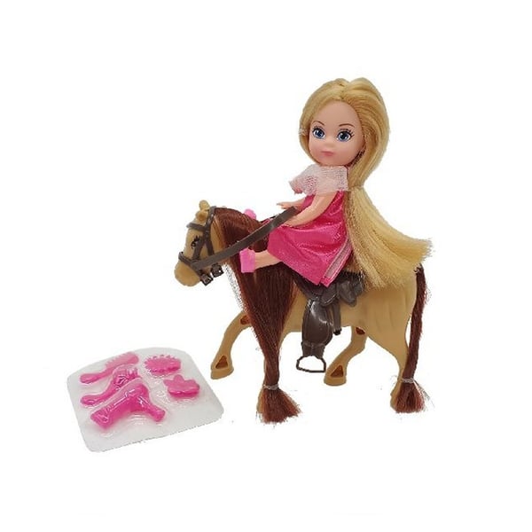 Calleigh Mini Hest med Dukke + Tilbehør