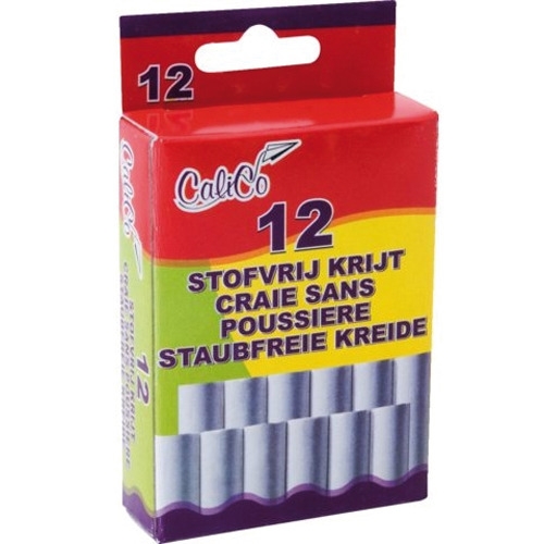 Tavle Kridt Støvfri 12 Stk Hvid