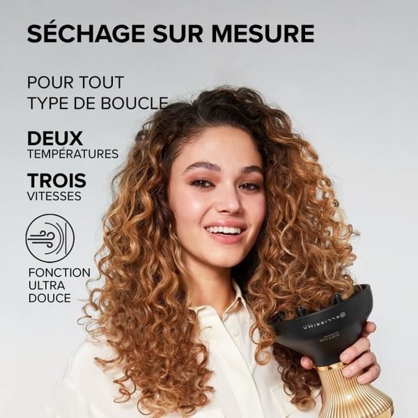 Bellissima DIFFON SUPREME CURL FLOW XL SORT-GULD Hårtørrer