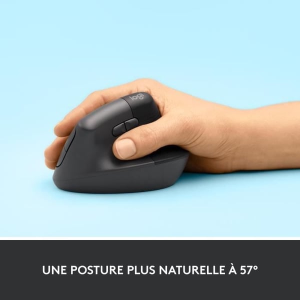 Mus - Trådlös - Logitech - Ergonomisk Vertikallyft - Grafit - Högerhänt