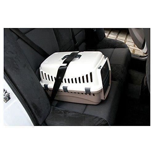 KERBL - Transportkasse til hund - EXPEDITION - Creme/Bordeaux - 48x32x32cm - Lille hund - Udendørs
