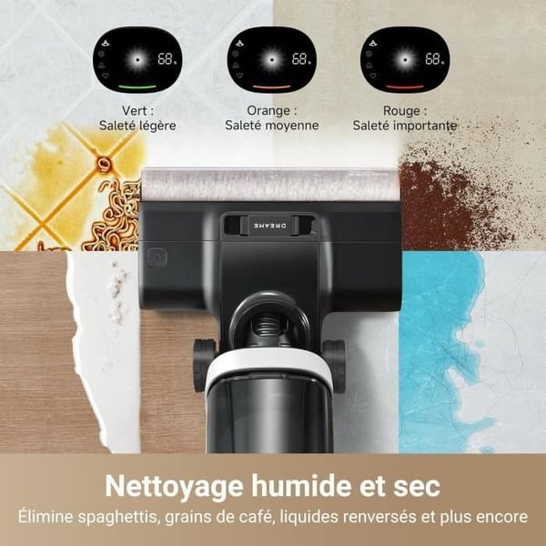 DREAME H14 Pro våt- och torrdammsugare - 180° platt design - borstrengöring vid 60°C - torkning på 5 min - 18 kPa
