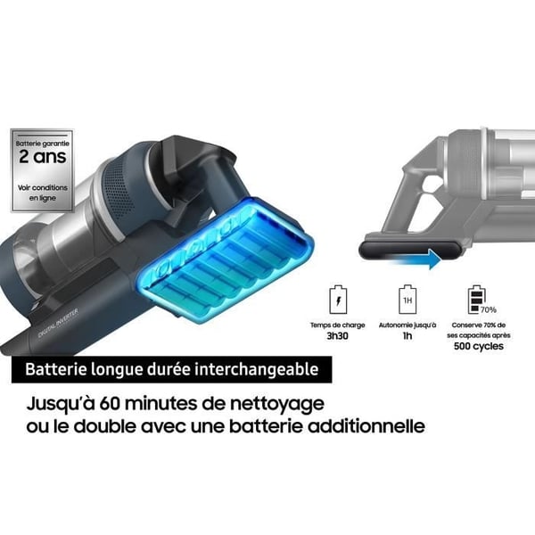 SAMSUNG Jet 85 Complete VS20C85G4TB - Ledningsfri stavstøvsuger - 210 AW effekt - 60 min batterilevetid - 3 børster