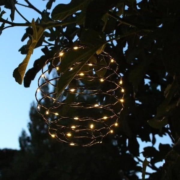 Solcelledrevet pendellampe - LUMISKY - ORION - H37 cm - Mikrospiral - Varm hvid LED
