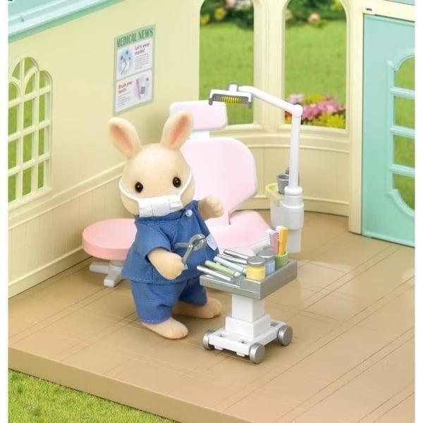 SYLVANIAN FAMILIES - Tandlæge og tilbehør - Daddy Rabbit Creme - 14 tilbehør inkluderet