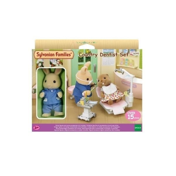SYLVANIAN FAMILIES - Tandlæge og tilbehør - Daddy Rabbit Creme - 14 tilbehør inkluderet