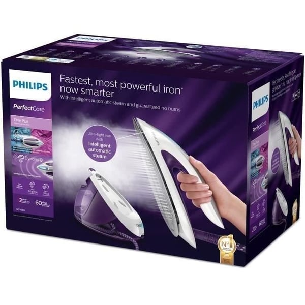 PHILIPS PerfectCare Elite Plus GC9660/30 dampgenerator, 7,5 bar, 520 g/min tryk, 155 g/min dampydelse, OptimalTEMP-teknologi