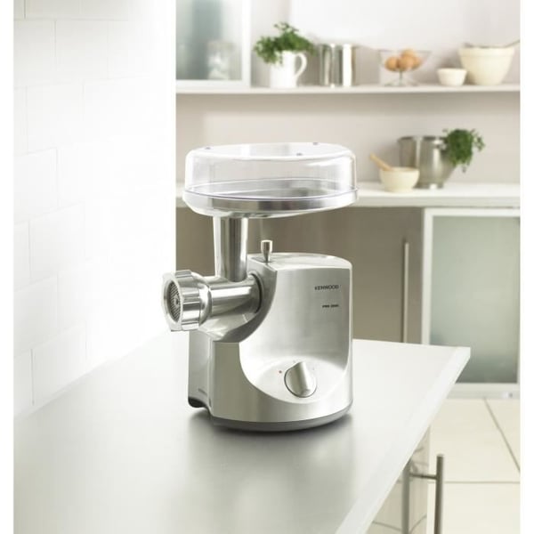 Lihamylly - KENWOOD MG700 - 2000W - 3kg/min - 3 ritilää - 2 sovitinta - Harjattu alumiini