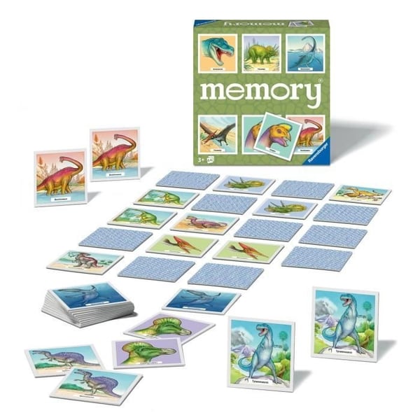 Stort dinosaur-hukommelsesspil, pædagogisk spil, associations- og memoreringsspil, fra 3 år, 20924, Ravensburger