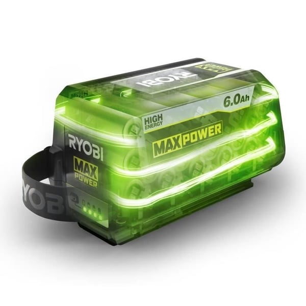 RYOBI - 1 lithium+ 36V MAXPOWER 6,0 Ah High Energy batteri - individuel celleopladnings-/afladningsstyring - RY36B60B