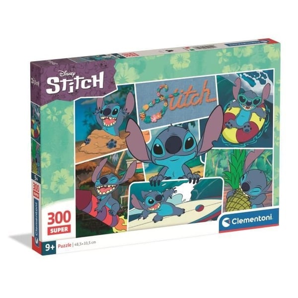 Stitch Puzzle 300 brikker Super, For børn fra 3 år, Tegneserietema, CLEMENTONI
