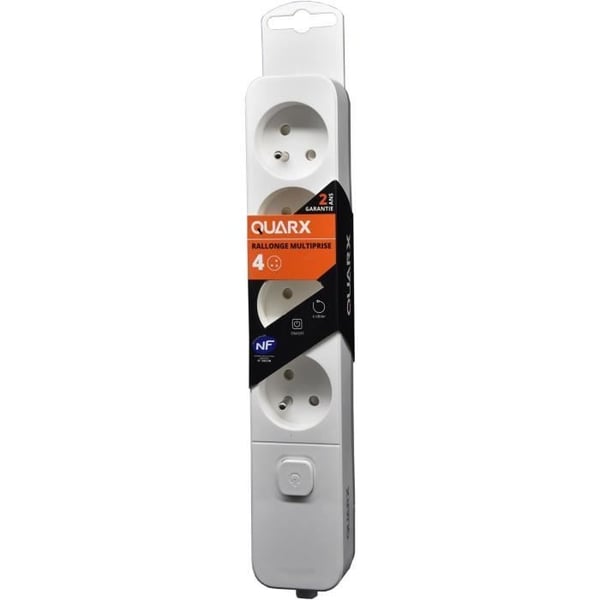 Stikdåse - QUARX - 4 stikkontakter - Med afbryder, 1,5m kabel Stikdåse - QUARX - 4 stikkontakter - Med afbryder, 1,5m kabel