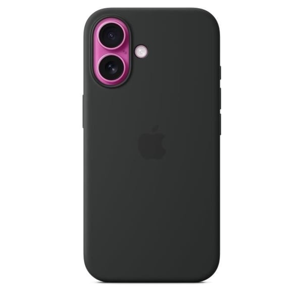 APPLE iPhone 16 - Silikonikuori MagSafella - Musta