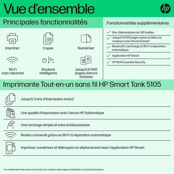 HP Smart Tank 5105 -värimustesäiliöllinen monitoimitulostin