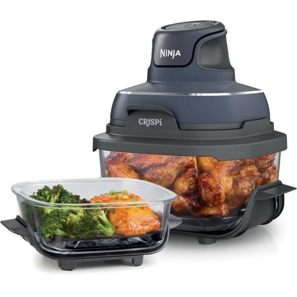 NINJA Bærbar Oliefri Frituregryde - CRISPI - 1,4L og 3,8L Beholdere - 4 Forudindstillede Programmer - 1700W - Blå