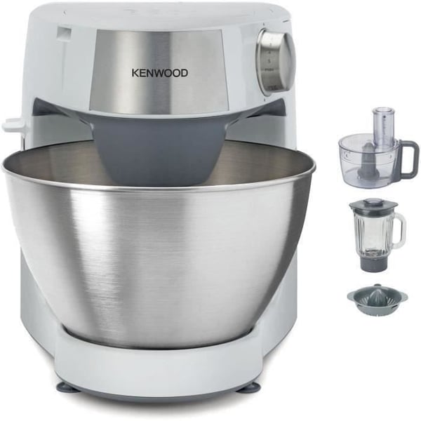 KENWOOD Prospero KHC291A.H0WH Multifunktions foodprocessor - Blender, Multifunktionsskål, 3 skiver, Citruspresser, Skål i rustfrit stål