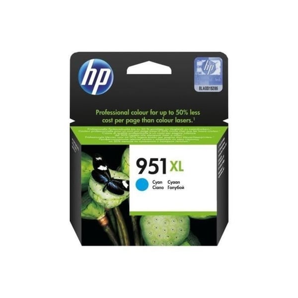 HP 951XL højtydende cyan original blækpatron (CN046AE) til HP OfficeJet Pro 251dw/276dw/8100/8600
