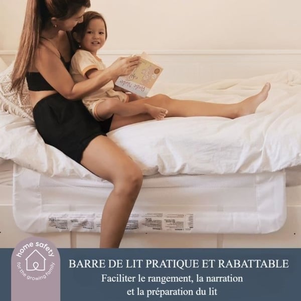 Dreambaby Maggie sengehest - passer til indbyggede og flade senge - måler 110 cm bred og 50 cm høj