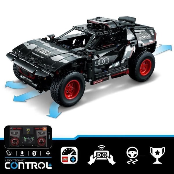 LEGO Technic 42160 Audi RS Q e-tron, kauko-ohjattava ralliauto, maasto-Dakar-mallisarja
