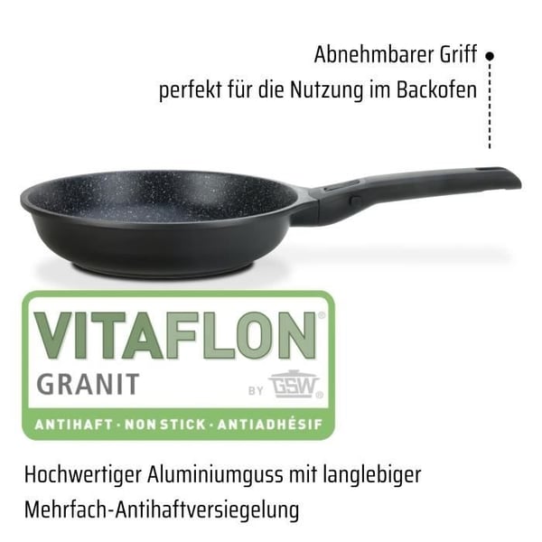 Stegepande i støbt aluminium - GSW - EASY CLICK - 28 cm - Induktion