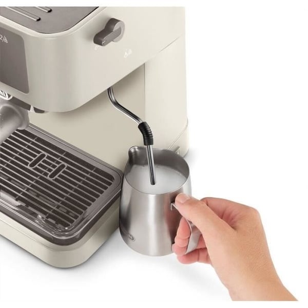 Espressomaskine - DELONGHI - STILOSA EC235.CR - Solopumpe - Elkedel i rustfrit stål - ESE-kompatibel - Dampdyse - Cremefarvet finish
