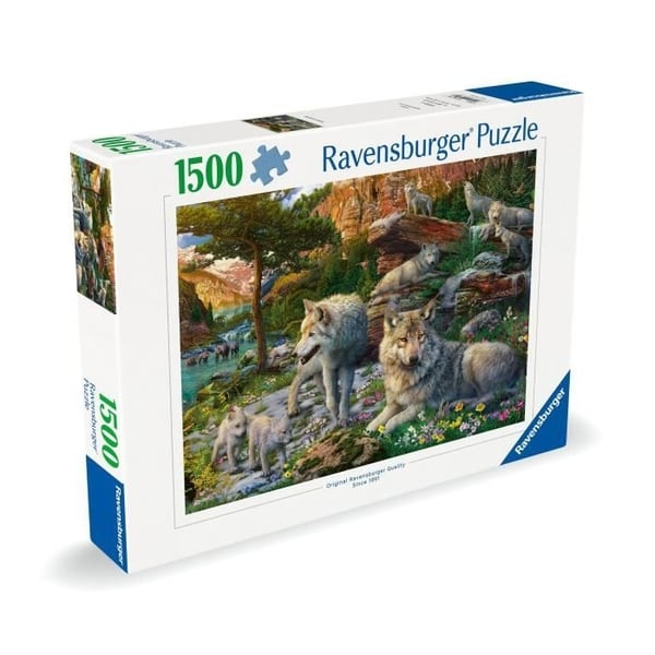 1500 brikkers puslespil med ulve om foråret, voksne og børn fra 14 år, premium kvalitetspuslespil 80x60 cm, 12000719, Ravensburger