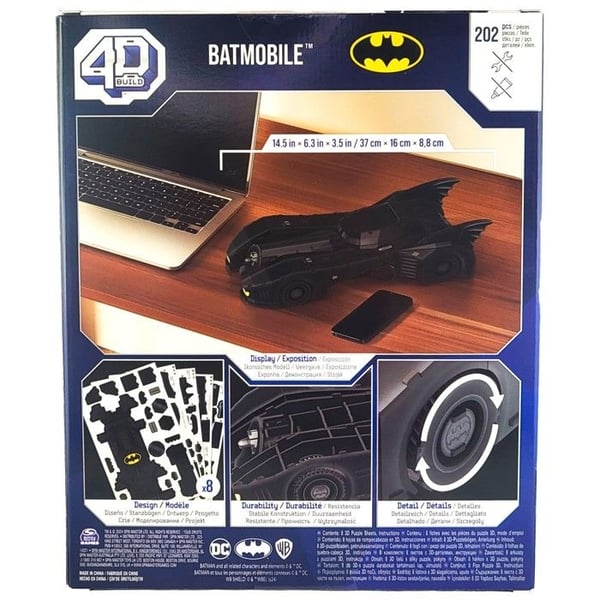 4D Puslespil Byg Batman Batmobile 3D Model Bil til Samling