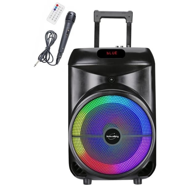 Trolleyhøjttaler - INOVALLEY - KA122 - 700W - Bluetooth - Lysende