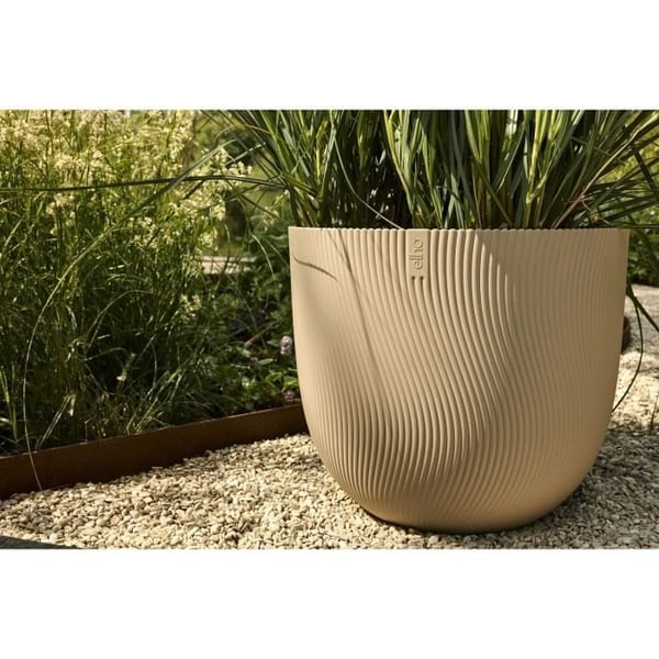 Urtepotte - ELHO - Sereh Rond 30 - Beige - L 30 x B 29,5 x H 25 cm - 100% genbrugt