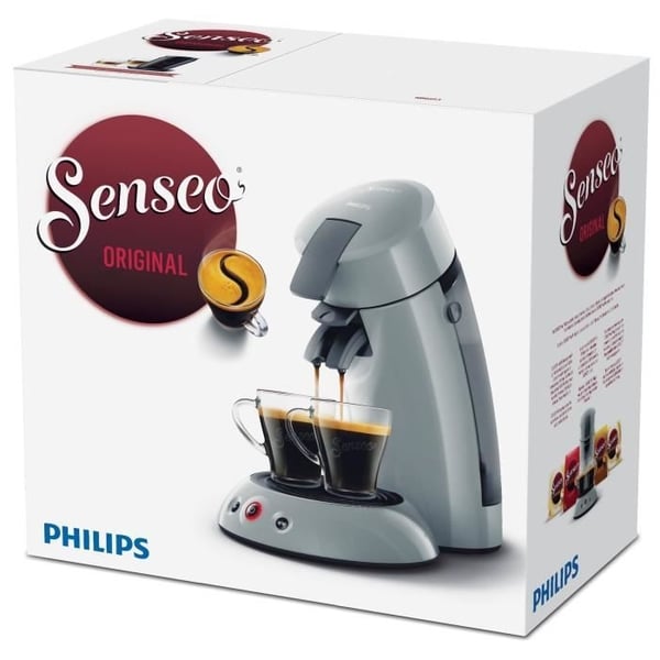 Philips HD6553/71 SENSEO ORIGINAL Kapselkaffemaskine, Aroma Booster, Crema Plus (tættere skum), 1 til 2 kopper, Grå