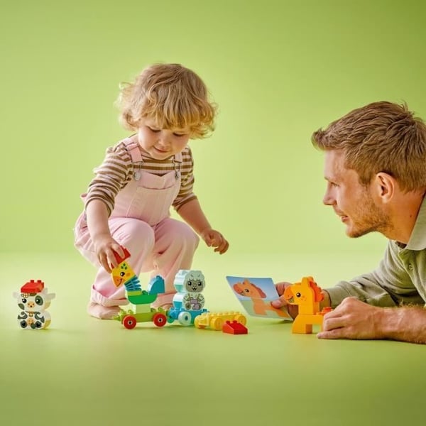 LEGO 10412 DUPLO Mit Første Dyretog, Hjullegetøj til Børn, Kreative Dyr at Bygge