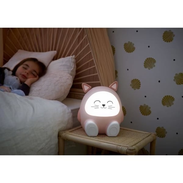 BIGBEN Kattehøjttaler & Natlampe - Bluetooth 5.0, 15W, Justerbar Natlampe, Timer, USB-C Batteri