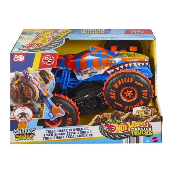Hot Wheels - Monster Trucks - Paristokäyttöinen Tiikerihai-kiipeilyauto - Hot Wheels - JFR39