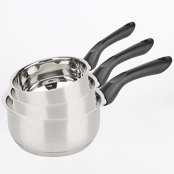 Køkkengrejsæt - Alle kogeplader inklusive induktion - Baumalu - Rustfrit stål - 3 dele 16/18/20 cm - Rustfrit stål - Grå