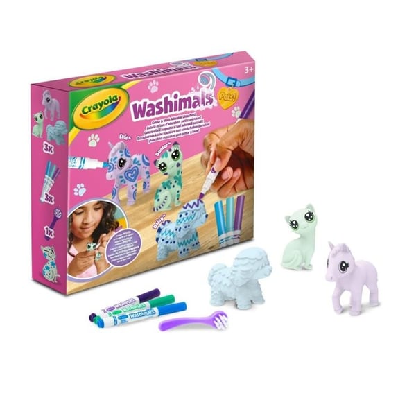 Kreativ lek - Crayola - Washimals - 3 pastellfärgade djur - För barn från 3 år - Blandat